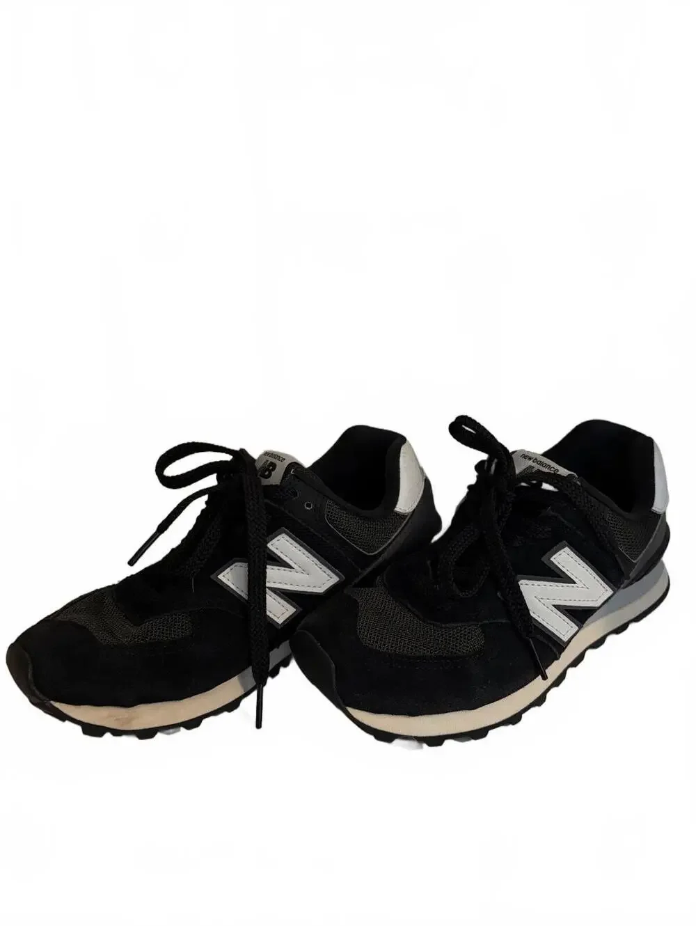 New Balance 574 Core Black and Gray Sneakers, Men’s 6, Women’s 7.5